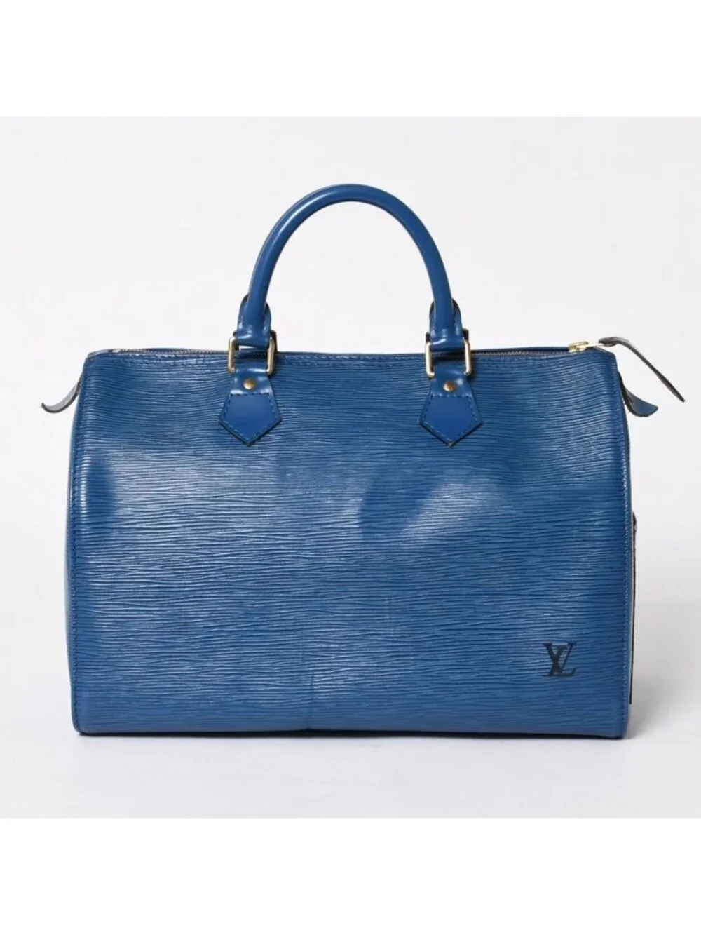 Louis Vuitton Speedy 30 Epi Boston Bag Leather Toledo Blue Gold